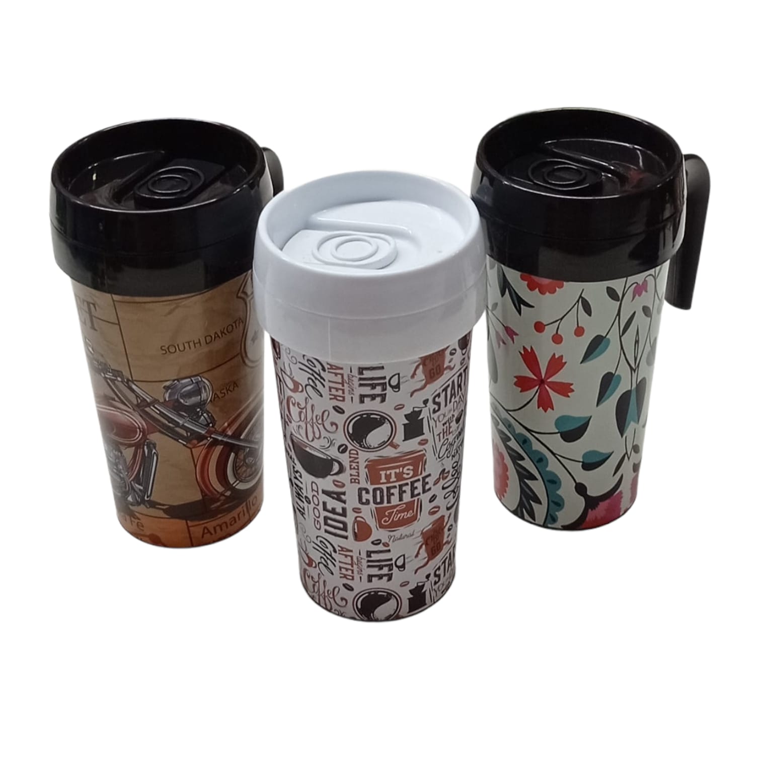 JARRO TERMICO CON TAPA Y MANIJA ESTAMPADO 420ML