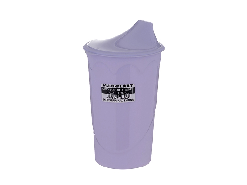 VASO PLASTICO INFANTIL CON TAPA Y PICO CHUPITO 500CC