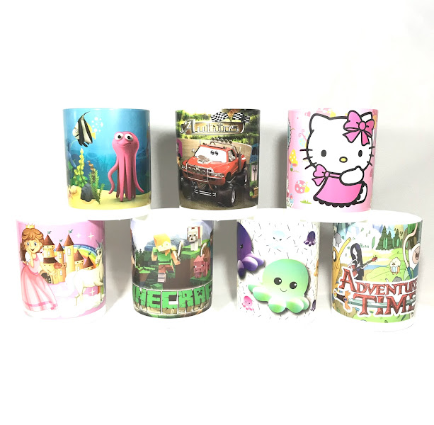 TAZA PLASTICA ESTAMPADA INFANTIL RECTA 10CM