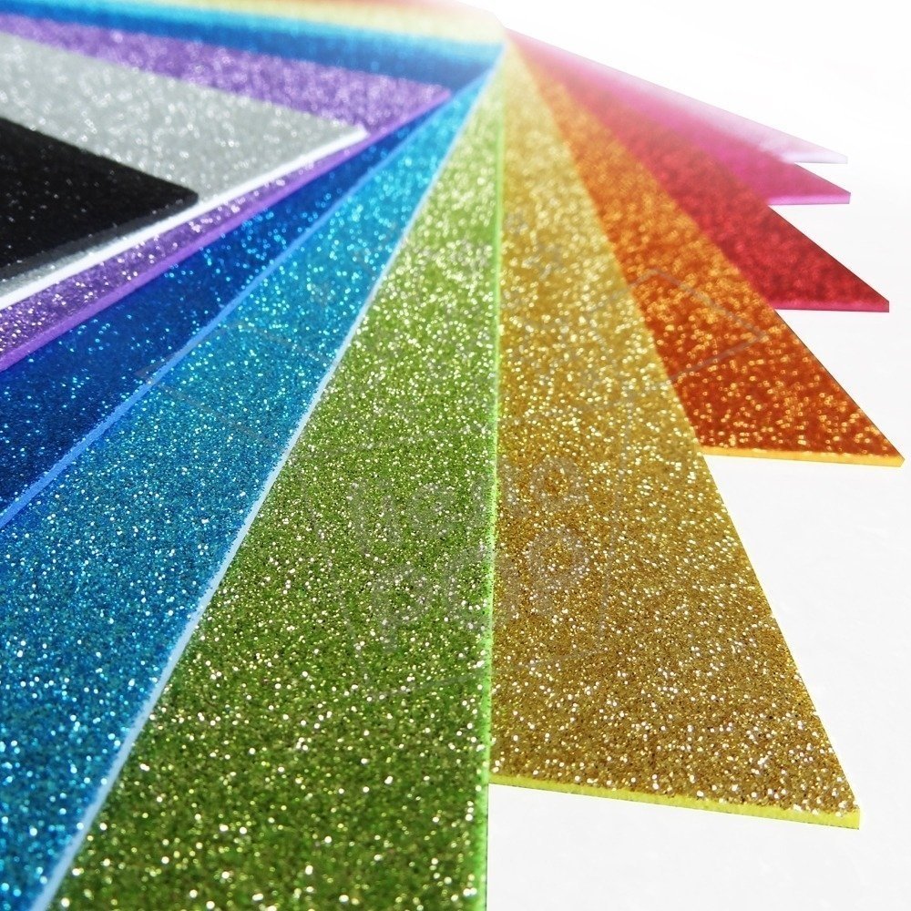 GOMA EVA CON GLITTER VARIOS COLORES