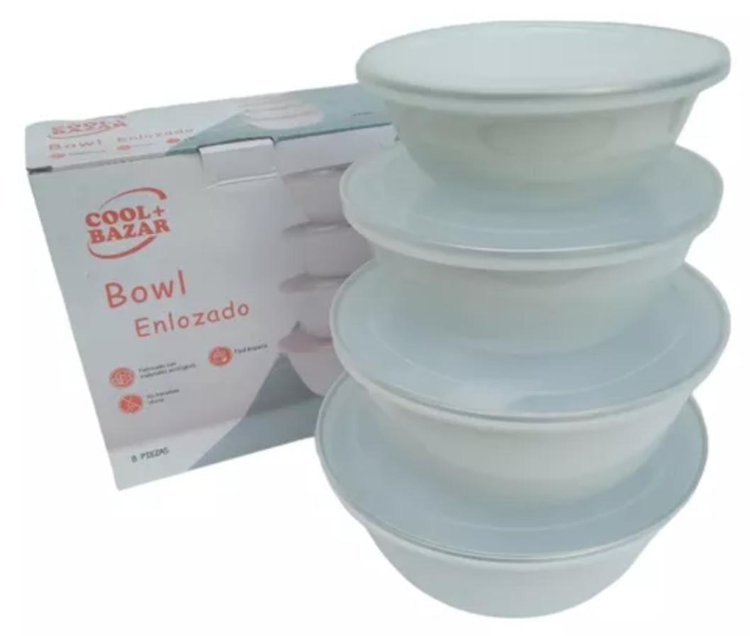 TUPPER ENLOZADO CON TAPA SET X 4 UNIDADES EN CAJA