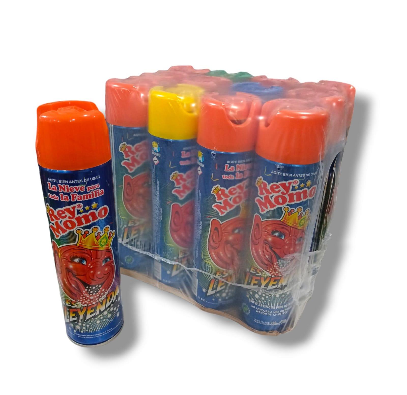NIEVE ARTIFICIAL ESPUMA REY MOMO PACK X 12 UNIDADES