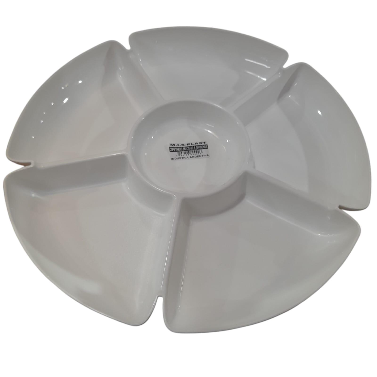 BANDEJA COPETINERA PLASTICO 6 DIVISIONES