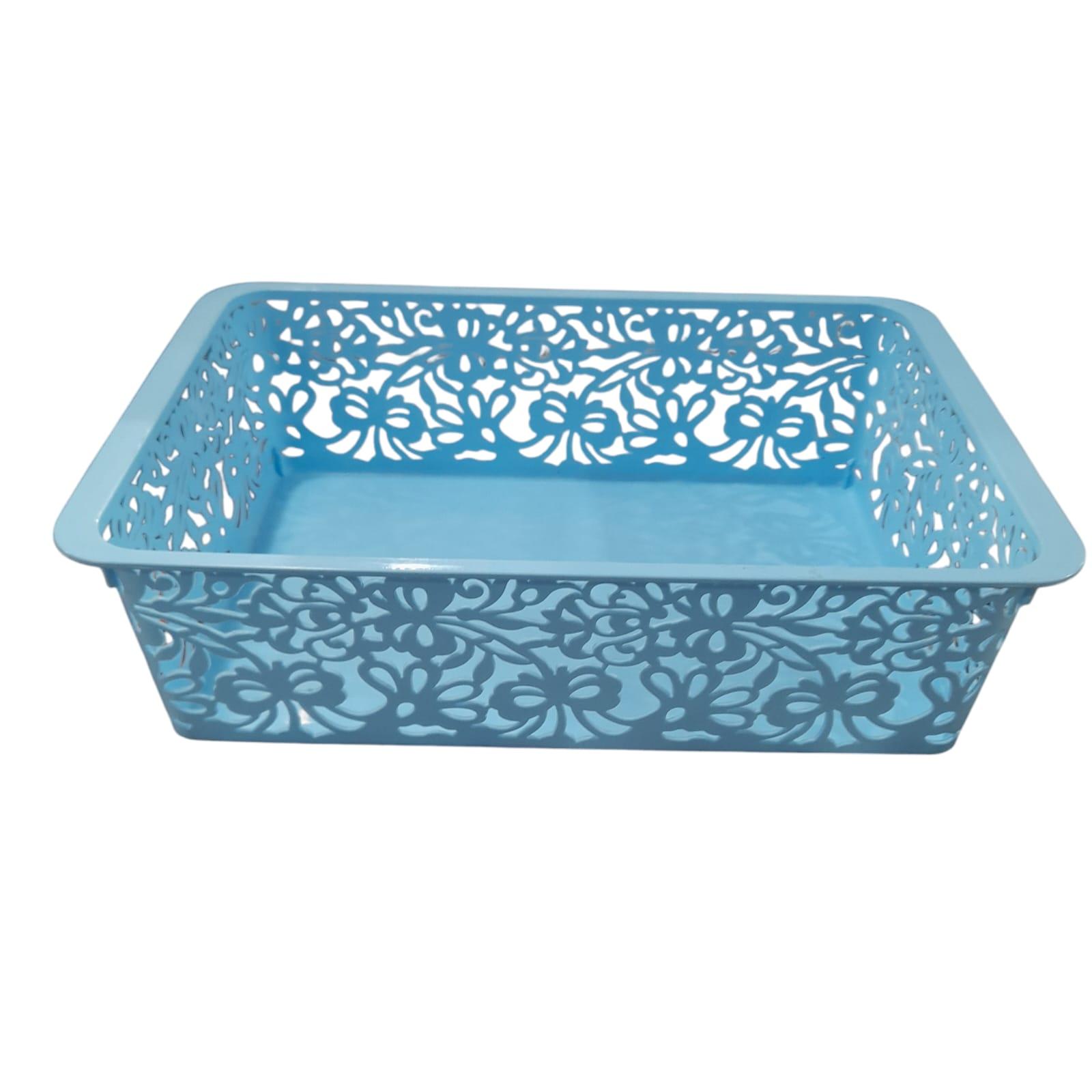 CANASTO ORGANIZADOR RECTANGULAR CALADO N*1 PLASTICO