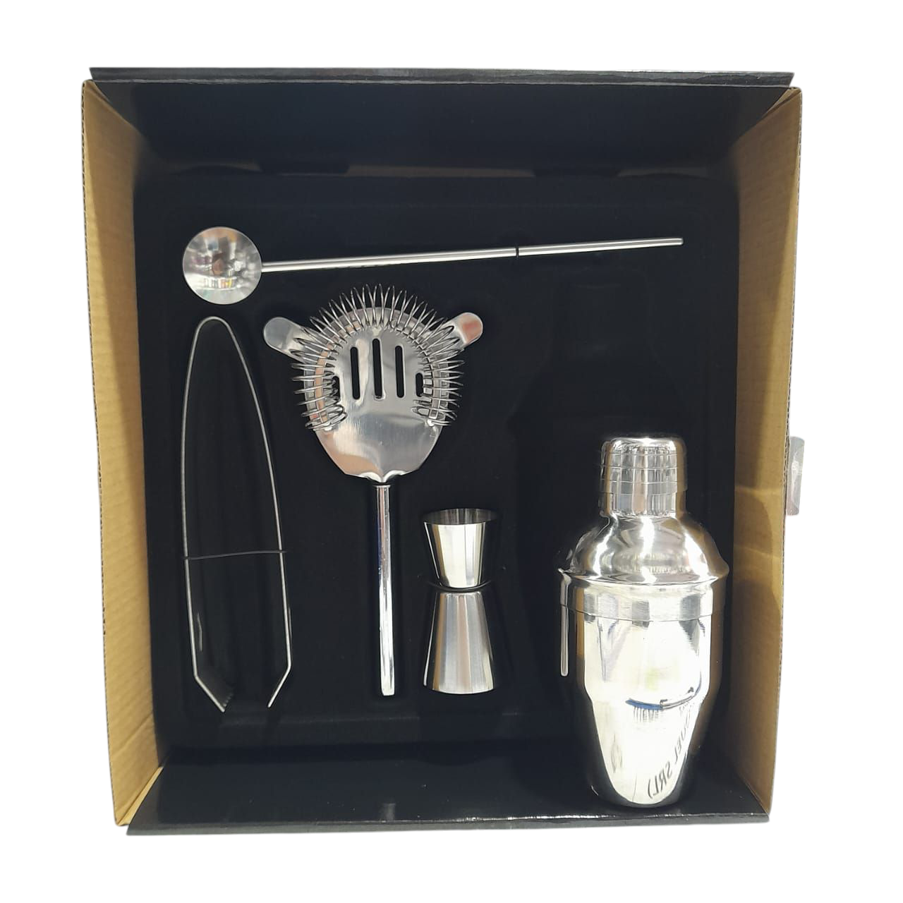 COCTELERA EN SET X 5 PIEZAS ACERO INOXIDABLE EN CAJA