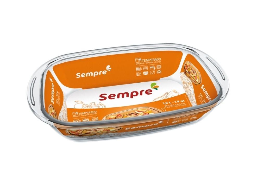 BANDEJA/FUENTE VIDRIO RECTANGULAR 1.8LTS LINEA SEMPRE