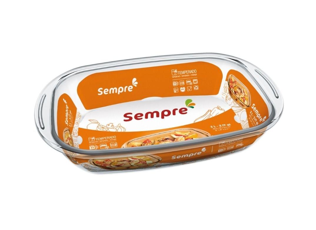 BANDEJA/FUENTE VIDRIO RECTANGULAR 3LTS LINEA SEMPRE