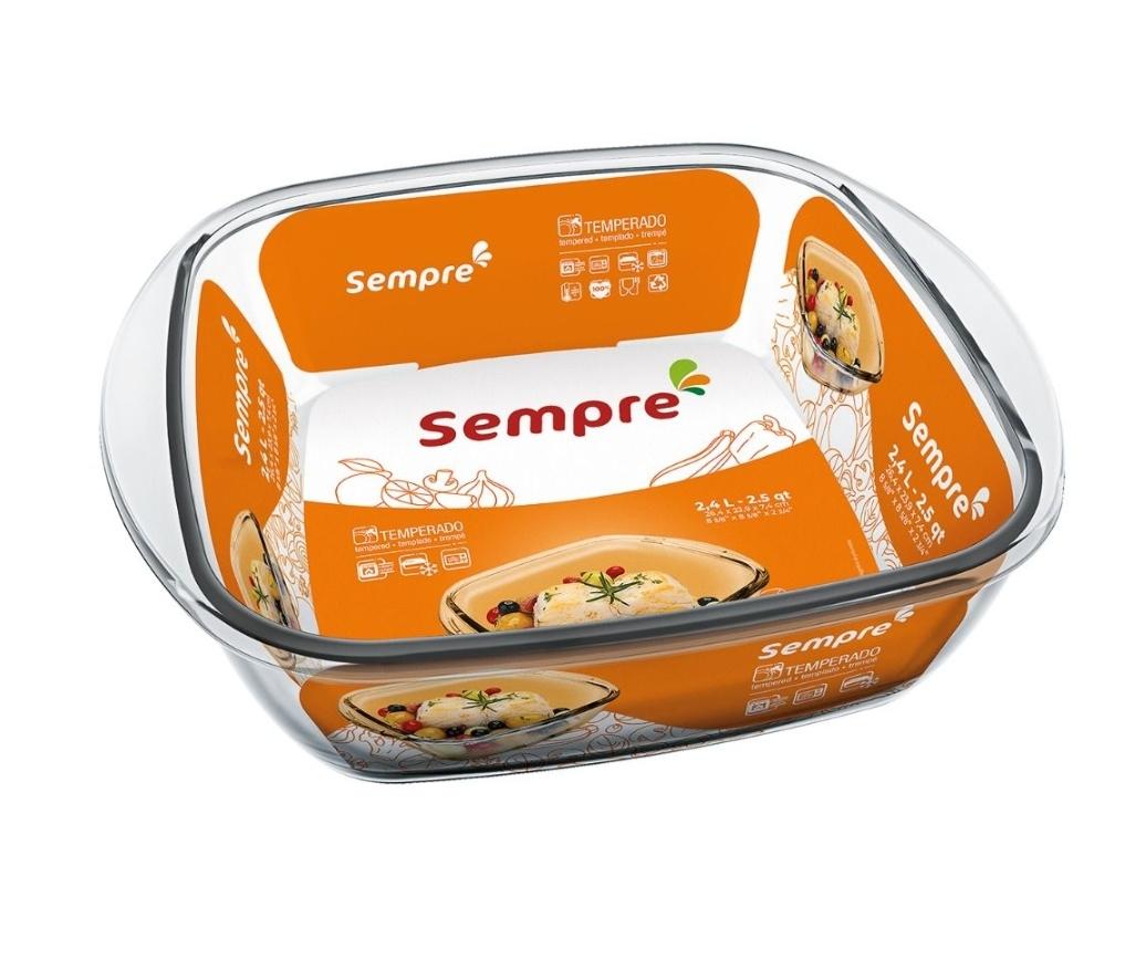 BANDEJA/FUENTE VIDRIO CUADRADA 2.4LTS LINEASEMPRE
