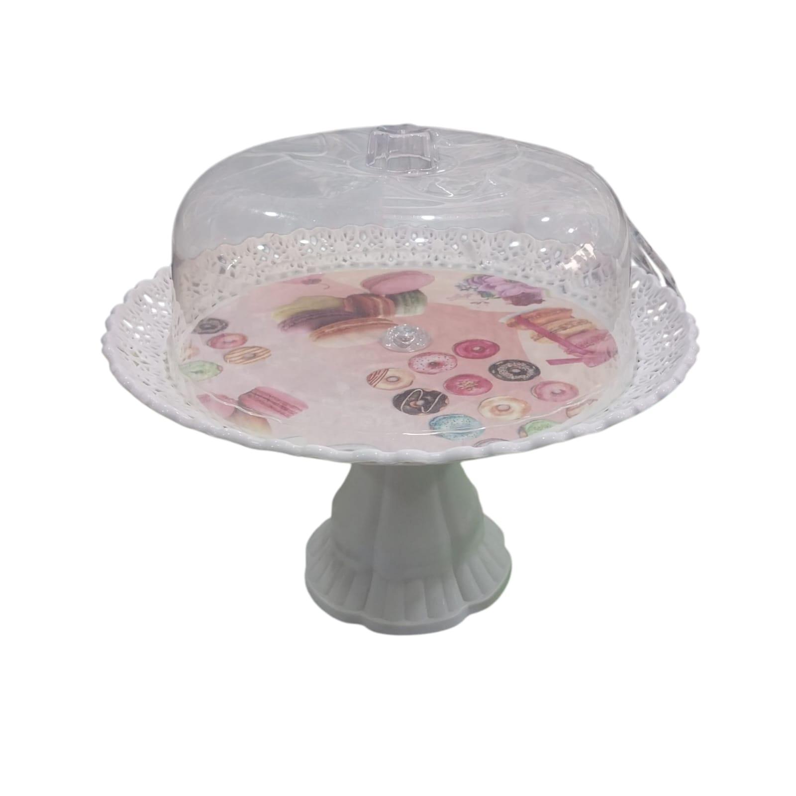 CAMPANA PORTA TORTA CON PIE 30CM PLASTICO