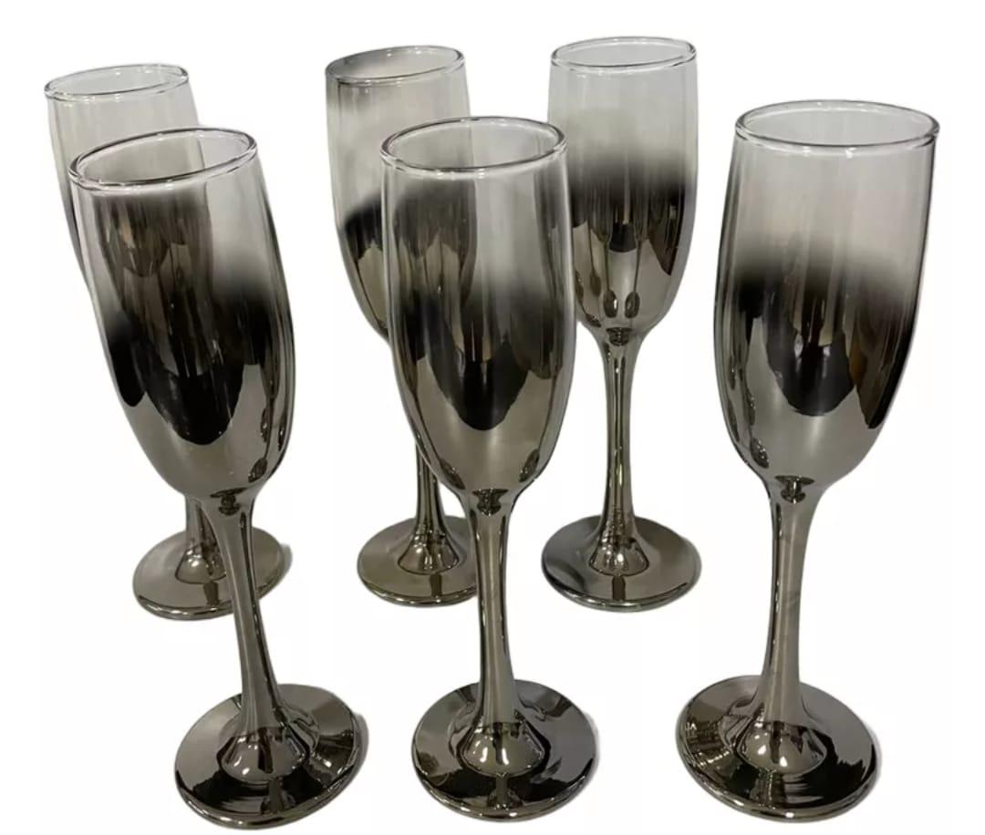  COPA VIDRIO CHAMPAGNE FUME PLATA 190ML