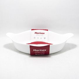 BANDEJA/FUENTE OVALADA OPALINA BLANCA MARINEX 1.4LTS