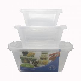 TUPPER HERMETICO SET X 3 UNIDADES PLASTICO 1LTS/500LTS/250LTS