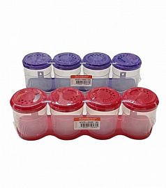 SALERO/PIMENTERO PLASTICO X 4 UNIDADES CON BASE