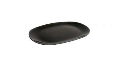 BANDEJA OPALINA RECTANGULAR NEGRA 35CM