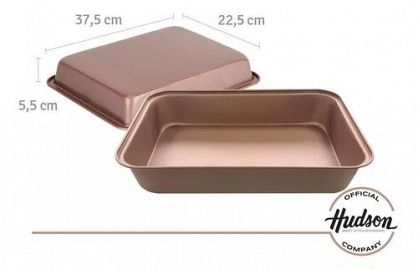 BANDEJA/ASADERA ANTIADHERENTE COLOR COBRE HUDSON 37CM