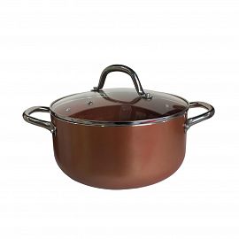 CACEROLA TEFLON ANTIADHERENTE COLOR COBRE N*26 