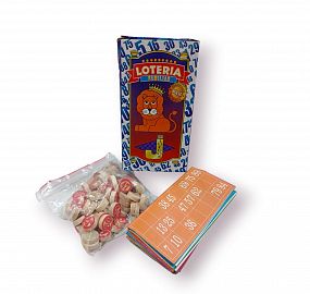 JUEGO DE LOTERIA X 48 CARTONES CON BOLILLA MADERA 