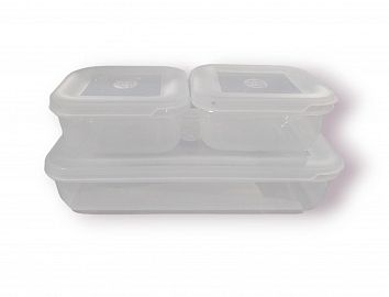 TUPPER CONTENEDOR PLASTICO SET X 3 UNIDADES 1600CC+ 550CC
