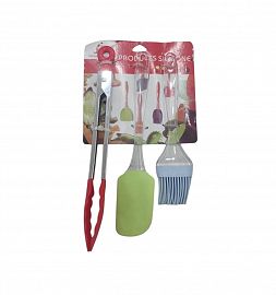 ESPATULA + PINCEL+ PINZA SET REPOSTERIA SILICONA